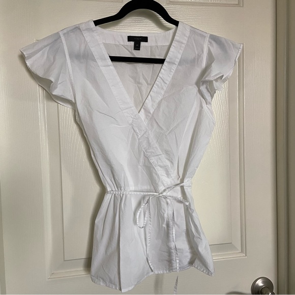 Bundle of 4 J. Crew Flutter Sleeve Wrap Peplum Tops - Picture 9 of 16